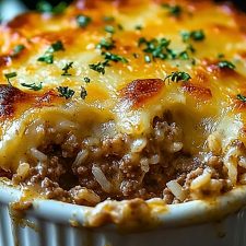 French Onion Ground Beef and Rice Casserole-image