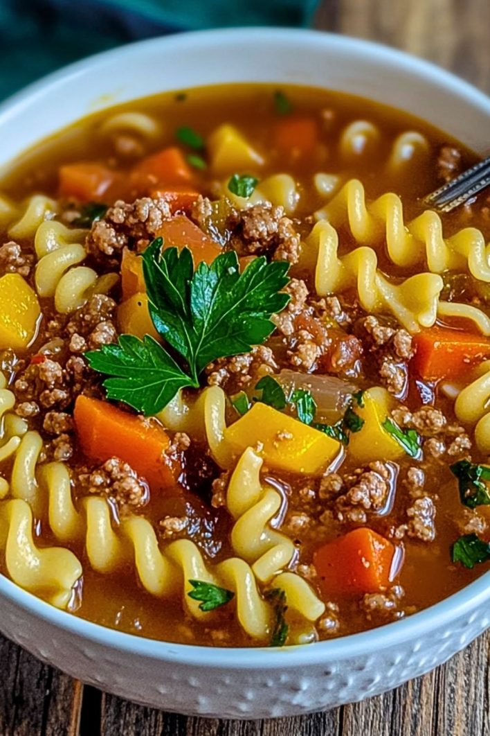 Easy Hamburger Noodle Soup Ava Chef Life