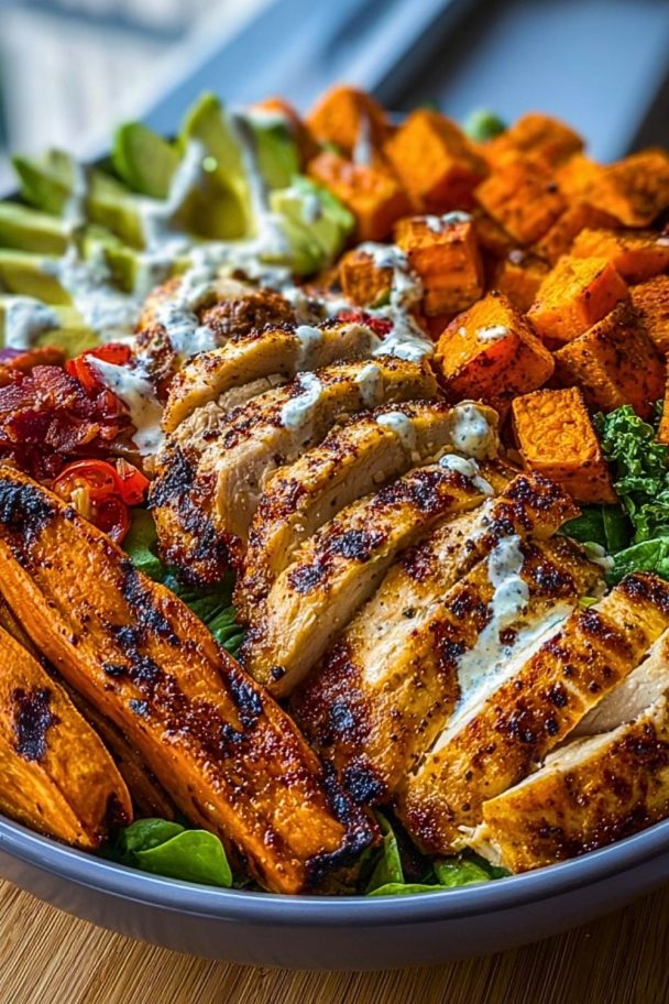 Loaded Grilled Chicken Sweet Potato Power Bowl Ava Chef Life