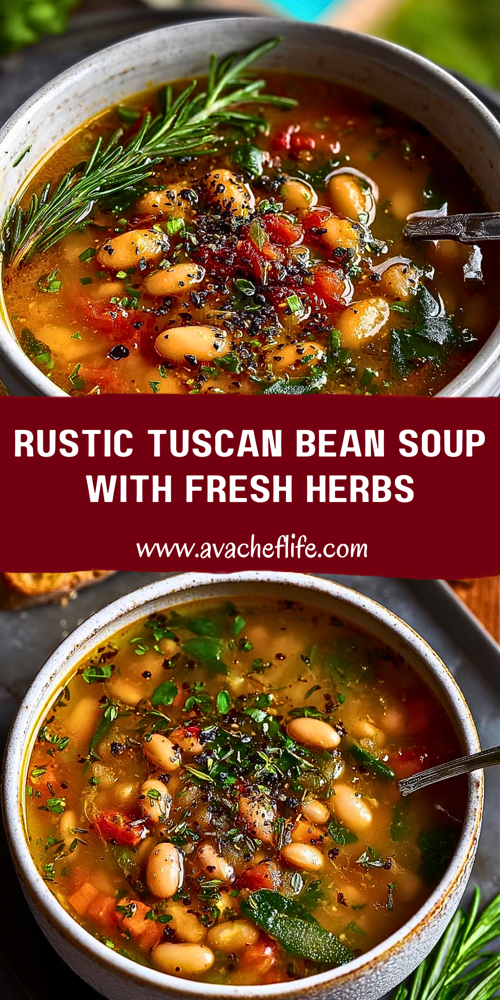 Rustic Tuscan Bean Soup with Fresh Herbs - Ava Chef Life